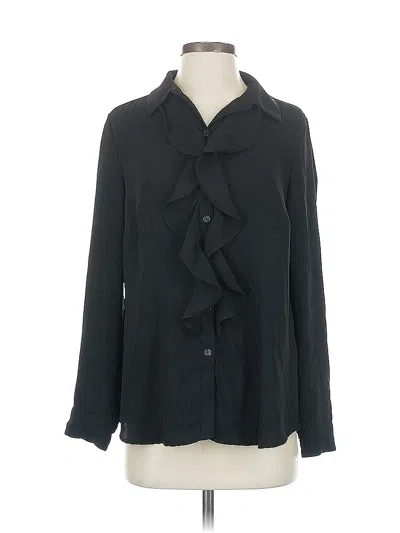 Pre-owned Chico's Long Sleeve Blouse In Black