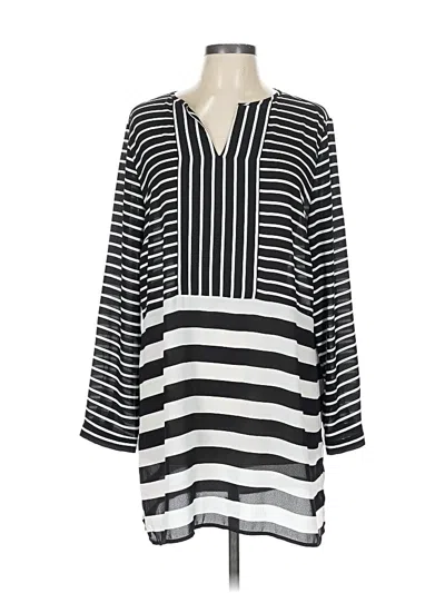 Pre-owned Chico's Long Sleeve Blouse In Black