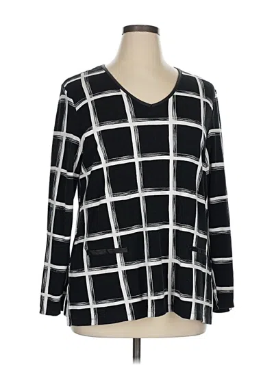 Pre-owned Chico's Long Sleeve Blouse In Black