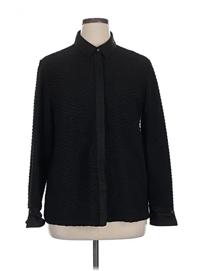 Pre-owned Chico's Long Sleeve Blouse In Black
