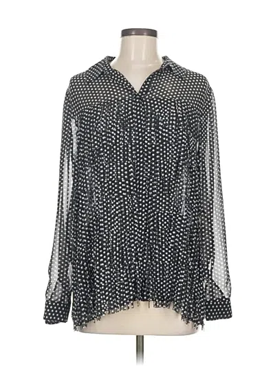 Pre-owned Chico's Long Sleeve Blouse In Black