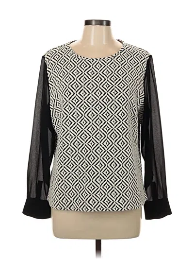 Pre-owned Chico's Long Sleeve Blouse In Black