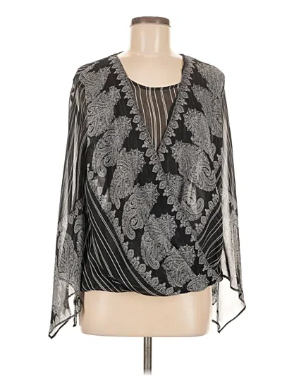 Pre-owned Chico's Long Sleeve Blouse In Black