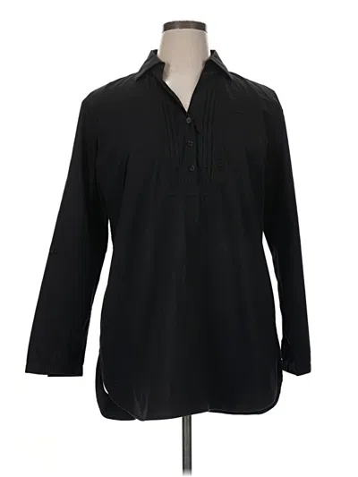 Pre-owned Chico's Long Sleeve Blouse In Black