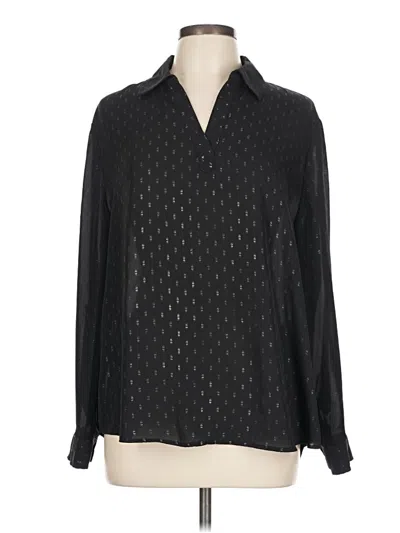 Pre-owned Chico's Long Sleeve Blouse In Black