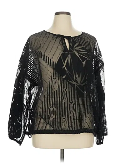 Pre-owned Chico's Long Sleeve Blouse In Black