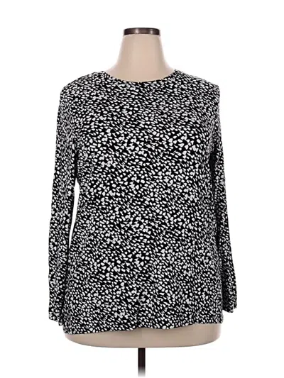 Pre-owned Chico's Long Sleeve Blouse In Black