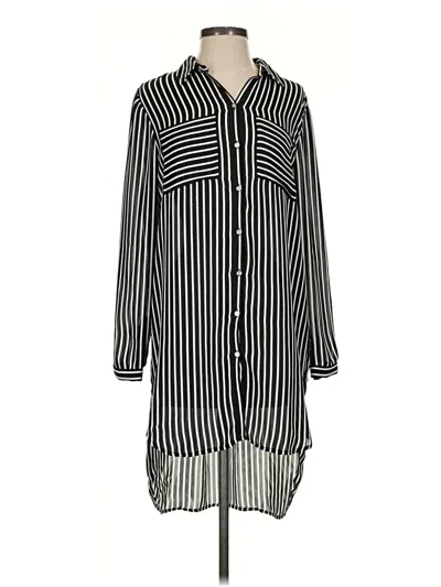 Pre-owned Chico's Long Sleeve Blouse In Black