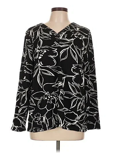Pre-owned Chico's Long Sleeve Blouse In Black