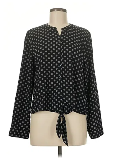 Pre-owned Chico's Long Sleeve Blouse In Black