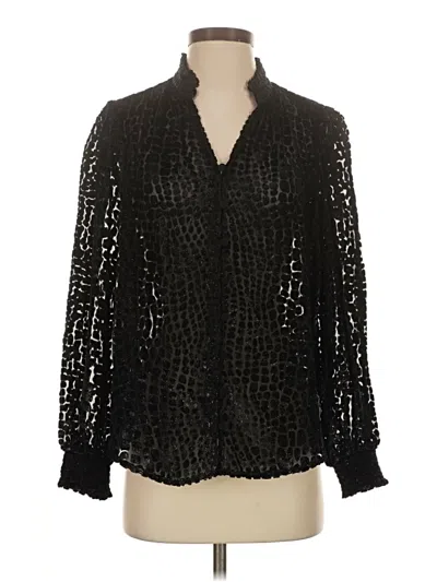Pre-owned Chico's Long Sleeve Blouse In Black