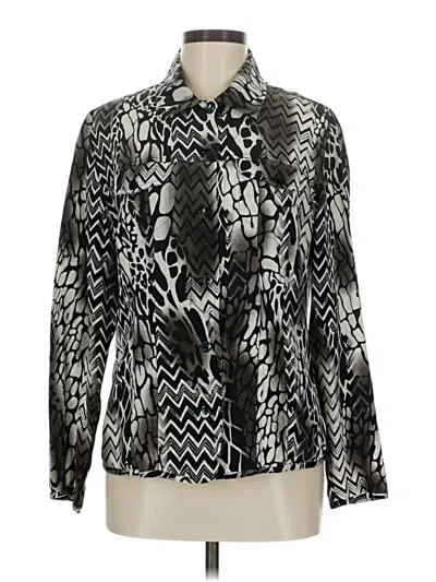 Pre-owned Chico's Long Sleeve Blouse In Black