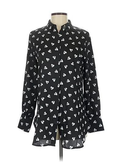 Pre-owned Chico's Long Sleeve Blouse In Black