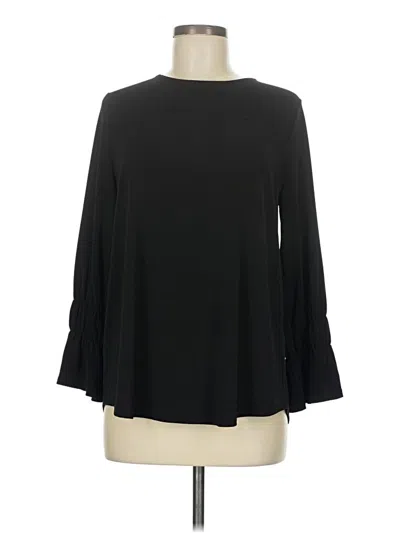 Pre-owned Chico's Long Sleeve Blouse In Black
