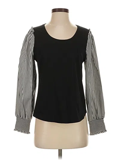 Pre-owned Chico's Long Sleeve Blouse In Black
