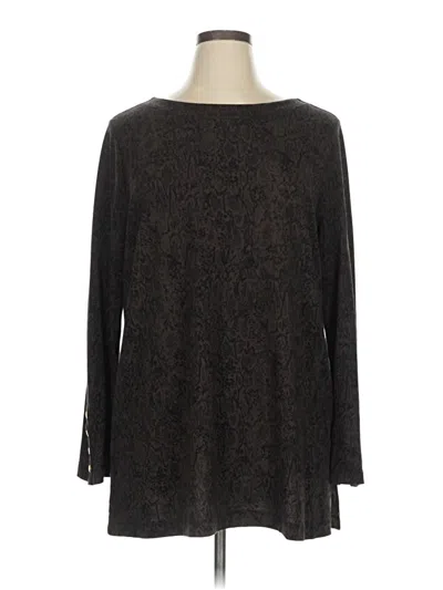 Pre-owned Chico's Long Sleeve Blouse In Black
