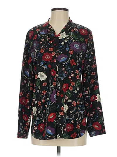 Pre-owned Chico's Long Sleeve Blouse In Black