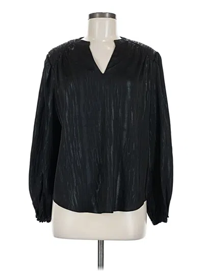 Pre-owned Chico's Long Sleeve Blouse In Black