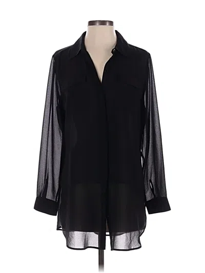 Pre-owned Chico's Long Sleeve Blouse In Black