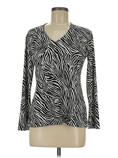 Pre-owned Chico's Long Sleeve Blouse In Black