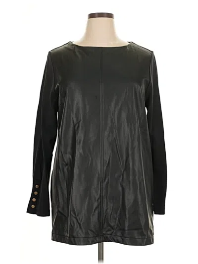 Pre-owned Chico's Long Sleeve Blouse In Black