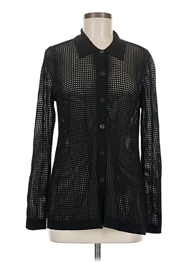Pre-owned Chico's Long Sleeve Blouse In Black
