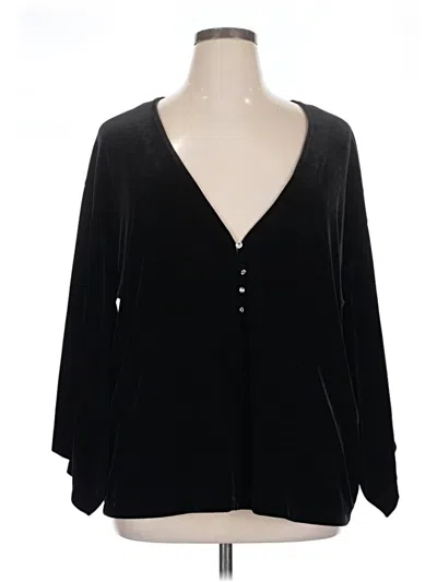 Pre-owned Chico's Long Sleeve Blouse In Black