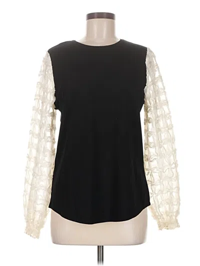 Pre-owned Chico's Long Sleeve Blouse In Black