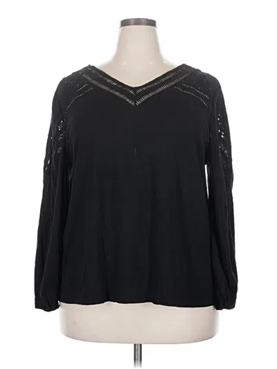 Pre-owned Chico's Long Sleeve Blouse In Black