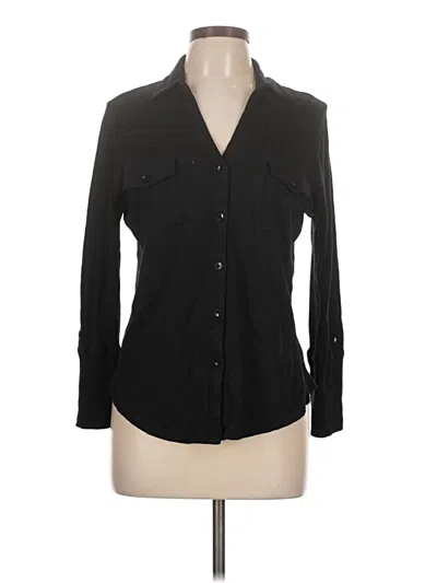 Pre-owned Chico's Long Sleeve Blouse In Black