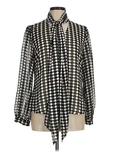 Pre-owned Chico's Long Sleeve Blouse In Black