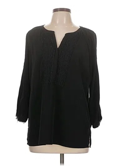 Pre-owned Chico's Long Sleeve Blouse In Black