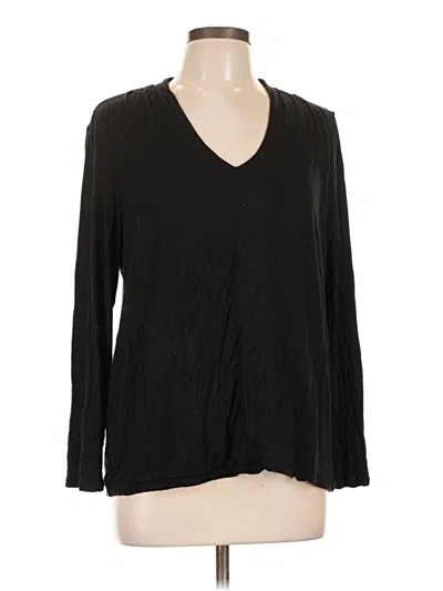 Pre-owned Chico's Long Sleeve Blouse In Black