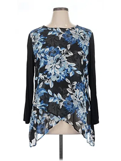 Pre-owned Chico's Long Sleeve Blouse In Black