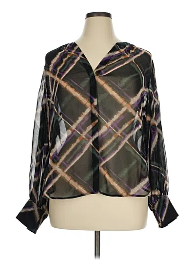 Pre-owned Chico's Long Sleeve Blouse In Black