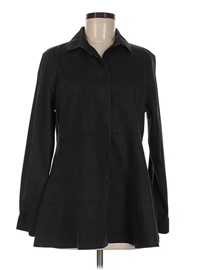 Pre-owned Chico's Long Sleeve Blouse In Black
