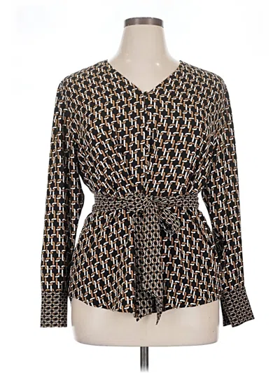 Pre-owned Chico's Long Sleeve Blouse In Black
