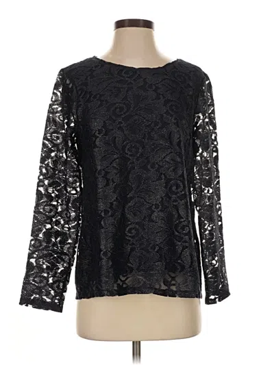 Pre-owned Chico's Long Sleeve Blouse In Black