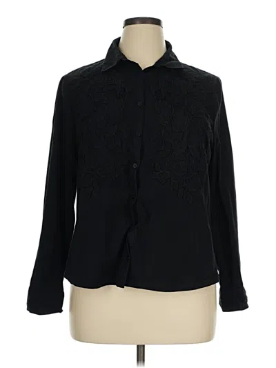 Pre-owned Chico's Long Sleeve Blouse In Black