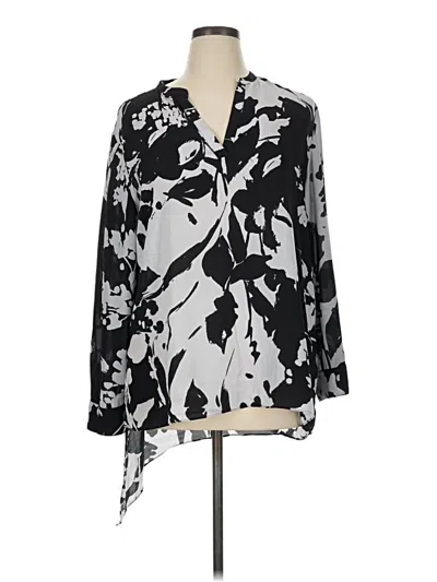 Pre-owned Chico's Long Sleeve Blouse In Black