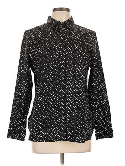 Pre-owned Chico's Long Sleeve Blouse In Black