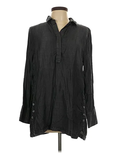 Pre-owned Chico's Long Sleeve Blouse In Black