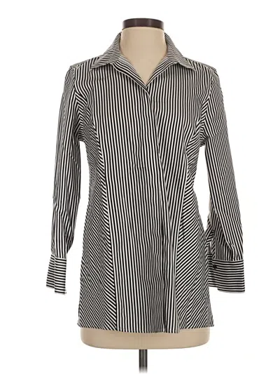 Pre-owned Chico's Long Sleeve Blouse In Black