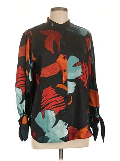 Pre-owned Chico's Long Sleeve Blouse In Black