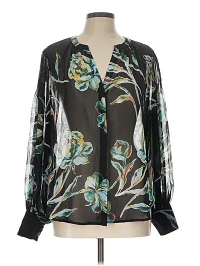 Pre-owned Chico's Long Sleeve Blouse In Black