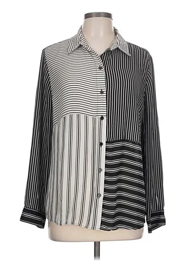 Pre-owned Chico's Long Sleeve Blouse In Black