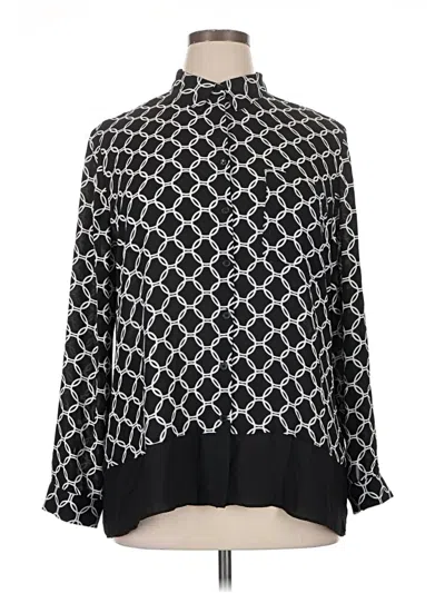 Pre-owned Chico's Long Sleeve Blouse In Black
