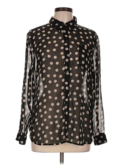 Pre-owned Chico's Long Sleeve Blouse In Black