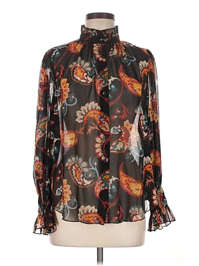 Pre-owned Chico's Long Sleeve Blouse In Black