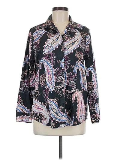 Pre-owned Chico's Long Sleeve Blouse In Black